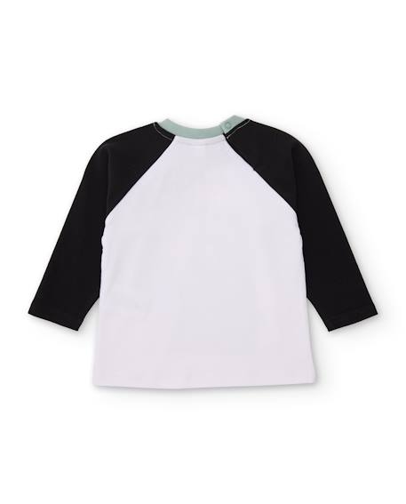 T-shirt bébé garçon manches longues en jersey à imprimé graphique Blanc 2 - vertbaudet enfant 