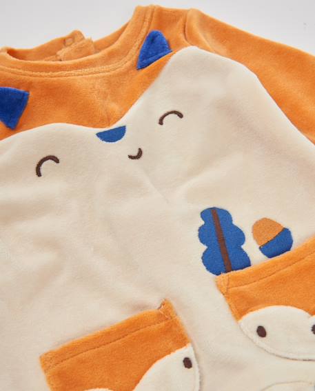 Barboteuse en maille pour bébé avec motif renard Marron 3 - vertbaudet enfant 