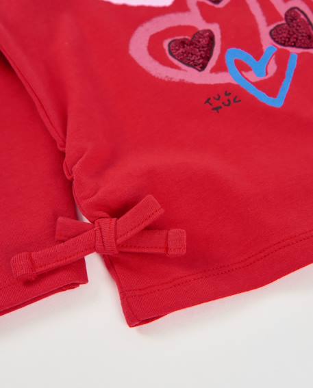 T-shirt fille en jersey à motif cœurs et nœuds Rouge 4 - vertbaudet enfant 