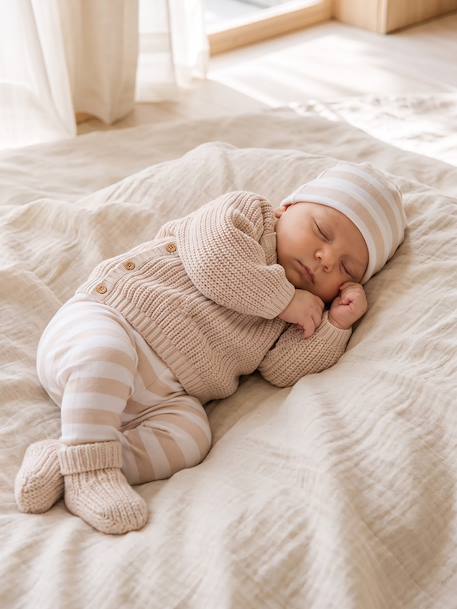 Ensemble 4 pièces bébé mixte beige chiné 2 - vertbaudet enfant 