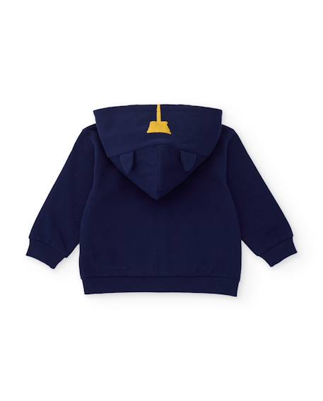 Sweat zippé garçon en molleton doux à capuche avec oreilles Bleu 2 - vertbaudet enfant 