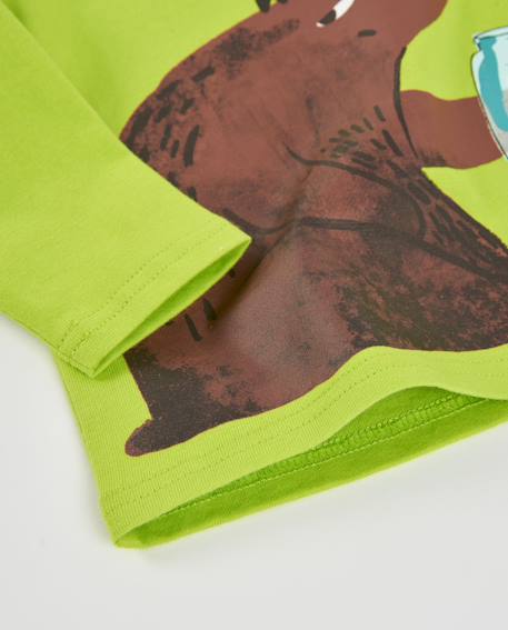 T-shirt garçon en jersey à imprimé ours brun Vert 4 - vertbaudet enfant 
