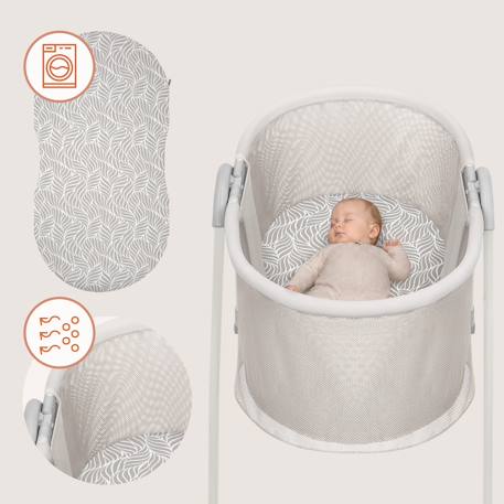 Lit bébé berceau 2en1 gaya pliable avec 4 roues et moustiquaire Beige latte+Beige sand 11 - vertbaudet enfant 