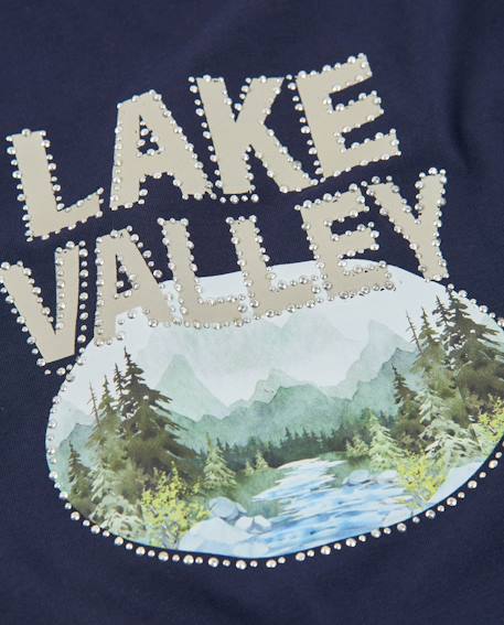 T-shirt de fille en maille avec manches longues et imprimé paysage Bleu 4 - vertbaudet enfant 