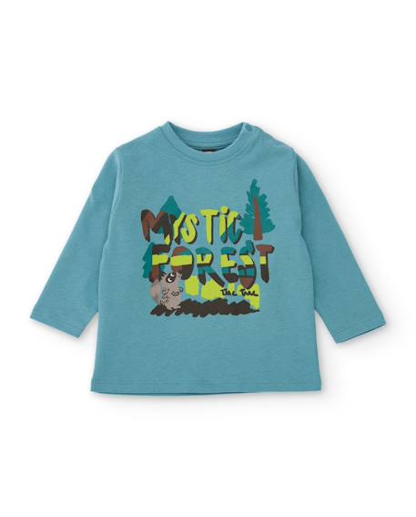 T-shirt bébé garçon en jersey manches longues à motif graphique Bleu 1 - vertbaudet enfant 