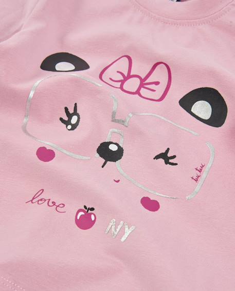 T-shirt fille à manches longues en jersey motif panda Rose 4 - vertbaudet enfant 
