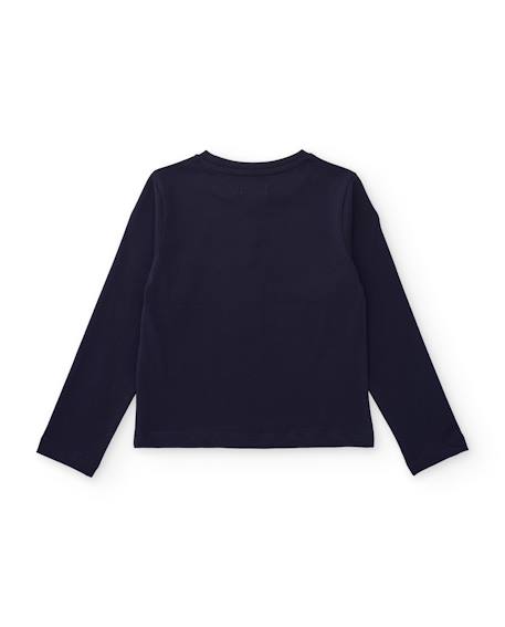 Ensemble en maille pour fille avec t-shirt imprimé et leggings évasés Bleu 4 - vertbaudet enfant 