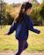 Legging stretch en molleton pour fille avec motif cœurs Bleu 1 - vertbaudet enfant 