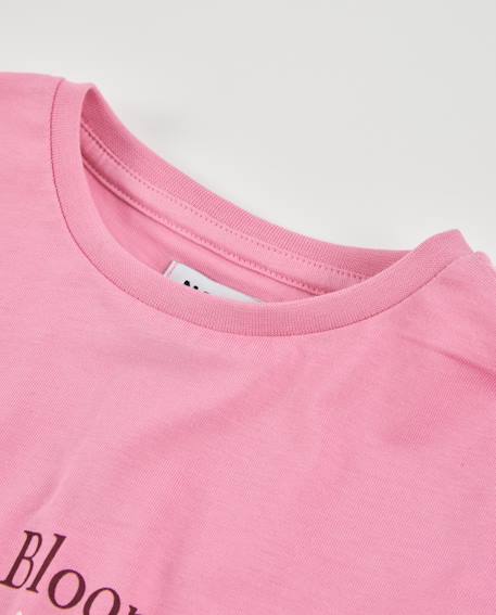 T-shirt de fille en maille avec broderie florale et manches longues Rose 3 - vertbaudet enfant 