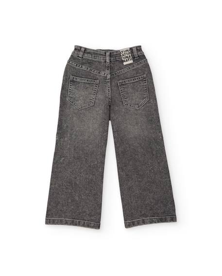 Jean pour fille effet délavé avec strass Gris 3 - vertbaudet enfant 