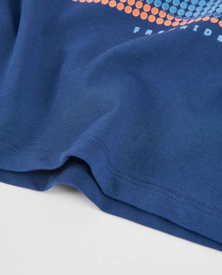T-shirt garçon en maille avec imprimé d'aventure Bleu 4 - vertbaudet enfant 