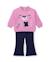 Ensemble fille en molleton avec sweat graphique et pantalon assorti Rose 1 - vertbaudet enfant 