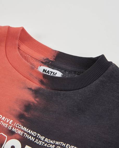 Sweat garçon en molleton avec imprimé frontal et couleurs contrastantes Rouge 4 - vertbaudet enfant 