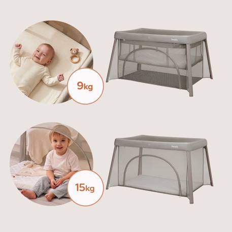 Lit parapluie 2en1 mila ultra-léger avec matelas 4 cm et sac Beige cream+Beige taupe+Green sage 10 - vertbaudet enfant 