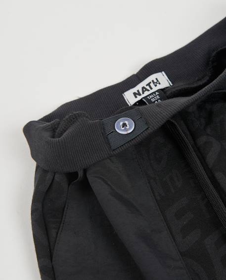 Pantalon garçon en molleton avec poche cargo et cordon Noir 3 - vertbaudet enfant 