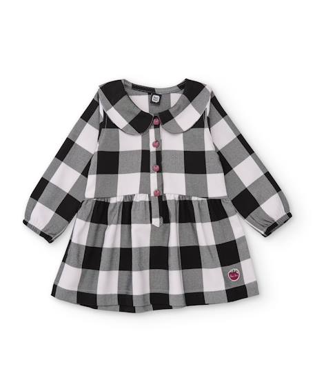 Robe fille à carreaux et col claudine Gris 1 - vertbaudet enfant 