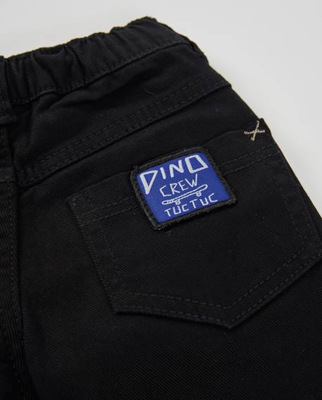 Pantalon garçon en sergé à taille réglable et coupe polyvalente Noir 3 - vertbaudet enfant 