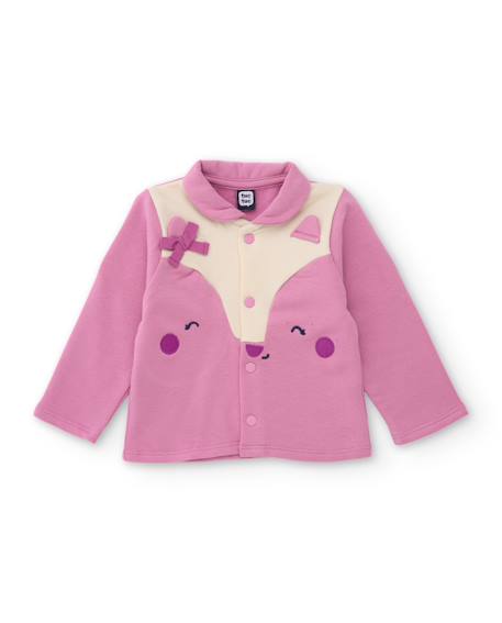 Ensemble en molleton pour bébé avec sweat imprimé Rose 2 - vertbaudet enfant 