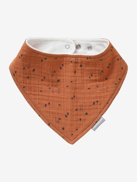 Lot 3 bavoirs bandanas en gaze de coton Bord de mer+Broceliande+Dans les bois+Hanoi+Hérisson+Hygge+lot renard+Mon coeur+Tanzanie 37 - vertbaudet enfant 