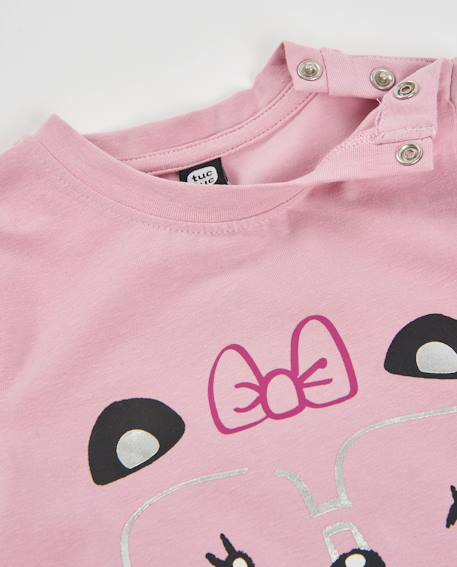T-shirt fille à manches longues en jersey motif panda Rose 3 - vertbaudet enfant 