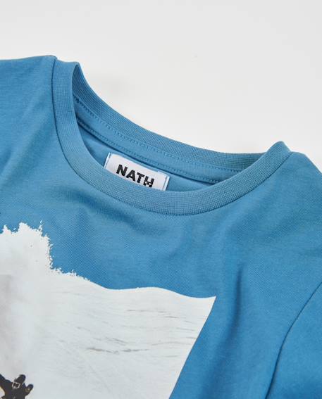 T-shirt garçon en maille avec motif de ski Bleu 3 - vertbaudet enfant 