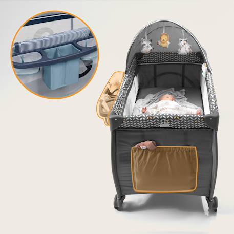 Lit parapluie parc bébé 3en1 sven plus 0-36 mois avec table à langer et moustiquaire Beige latte+Beige olive+Blue navy+Grey scandi 15 - vertbaudet enfant 