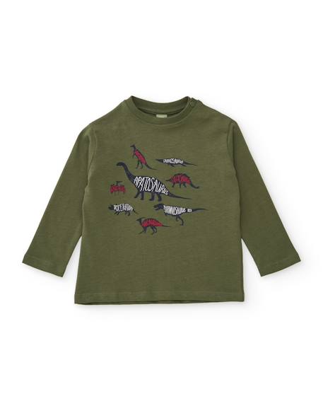 T-shirt en maille pour bébé garçon avec imprimé dinosaures Vert 1 - vertbaudet enfant 
