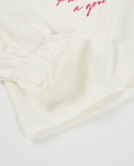 T-shirt fille en maille avec illustration parisienne et nœud décoratif Blanc 4 - vertbaudet enfant 