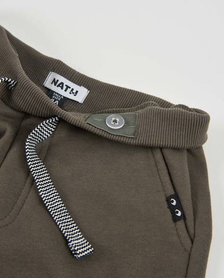 Pantalon en molleton avec cordon de serrage et chevilles bord-côte pour garçon Marron 3 - vertbaudet enfant 