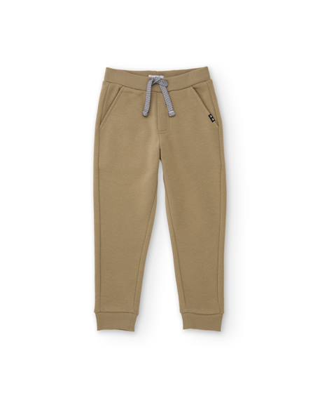 Ensemble garçon avec t-shirt en coton avec caméléon et pantalon Beige 3 - vertbaudet enfant 