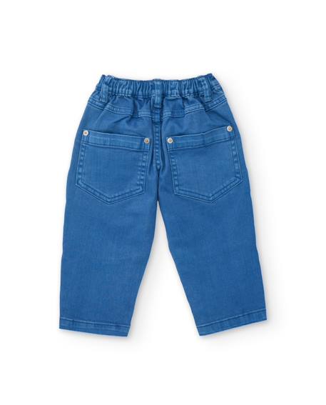 Jean pour bébé garçon avec patchs et taille élastique Bleu 2 - vertbaudet enfant 