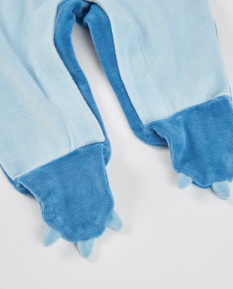 Barboteuse en maille pour bébé avec imprimé sur le devant Bleu 3 - vertbaudet enfant 