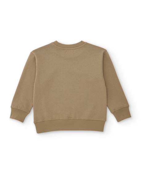 Ensemble garçon en maille avec sweat gecko et pantalon jogger Beige 4 - vertbaudet enfant 