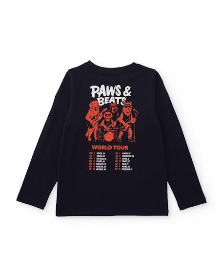 T-shirt garçon en jersey avec imprimé dans le dos Bleu 4 - vertbaudet enfant 