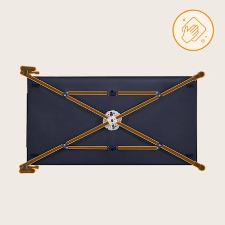 Lit parapluie parc bébé 2en1 jasmin 0-36 mois avec pliage rapide, roulettes et poche Blue navy+Grey stone 6 - vertbaudet enfant 