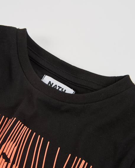 T-shirt garçon en maille avec imprimé graphique en contraste Noir 4 - vertbaudet enfant 
