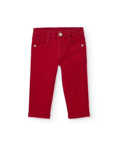 Pantalon bébé garçon en toile avec poches décoratives Rouge 2 - vertbaudet enfant 