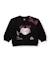 Sweat fille en molleton doux avec imprimé cœur Noir 1 - vertbaudet enfant 