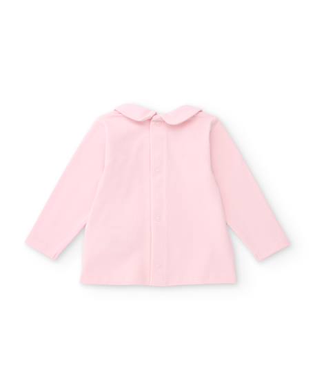 Ensemble bébé avec robe en tissu plat et t-shirt en maille Rose 3 - vertbaudet enfant 