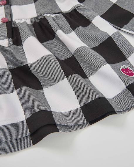 Robe fille à carreaux et col claudine Gris 4 - vertbaudet enfant 
