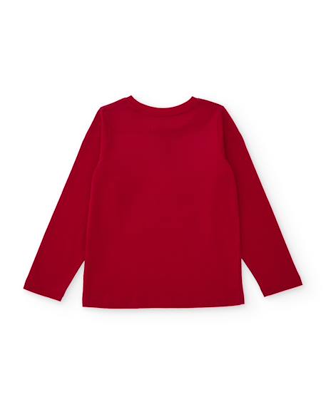 T-shirt garçon en jersey avec motif voiture et manches longues Rouge 2 - vertbaudet enfant 