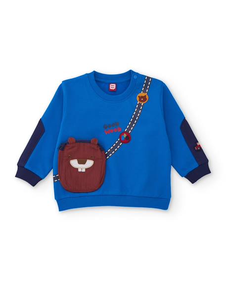 Ensemble en molleton pour garçon avec sweat à motif et pantalon assorti Bleu 3 - vertbaudet enfant 