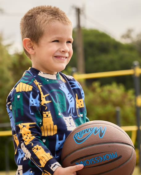 Sweat en molleton garçon à imprimé tigres et couleurs vives Bleu 1 - vertbaudet enfant 