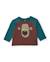 T-shirt garçon en jersey à motif ours et manches longues Marron 1 - vertbaudet enfant 