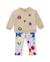 Ensemble fille en molleton avec sweat fleuri et legging imprimé Beige 1 - vertbaudet enfant 
