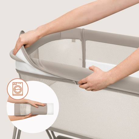 Lit cododo berceau 3en1 luna réglable en hauteur et inclinaison avec matelas Beige sand+Beige taupe+Grey concrete 3 - vertbaudet enfant 