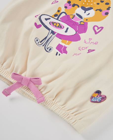 T-shirt en jersey fille à motif léopard et détail nœud Blanc 4 - vertbaudet enfant 