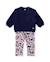 Ensemble fille en molleton avec sweat à nœud et legging imprimé Bleu 1 - vertbaudet enfant 