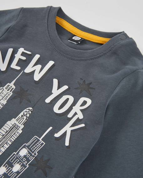 T-shirt garçon manches longues en jersey imprimé ville Gris 3 - vertbaudet enfant 