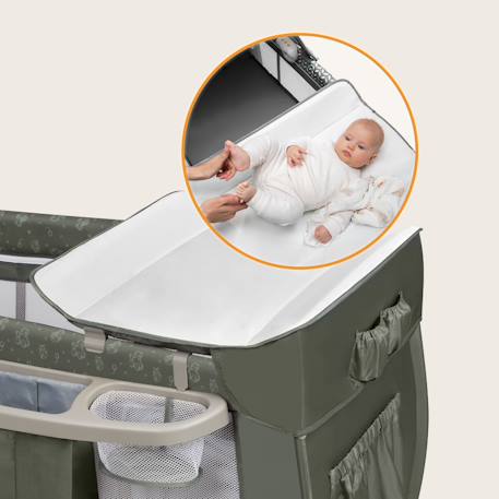 Lit parapluie parc bébé 3en1 sven plus 0-36 mois avec table à langer et moustiquaire Beige latte+Beige olive+Grey scandi 12 - vertbaudet enfant 